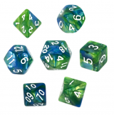 Ko�ci Dwukolorowe - Niebiesko-zielone - komplet do RPG